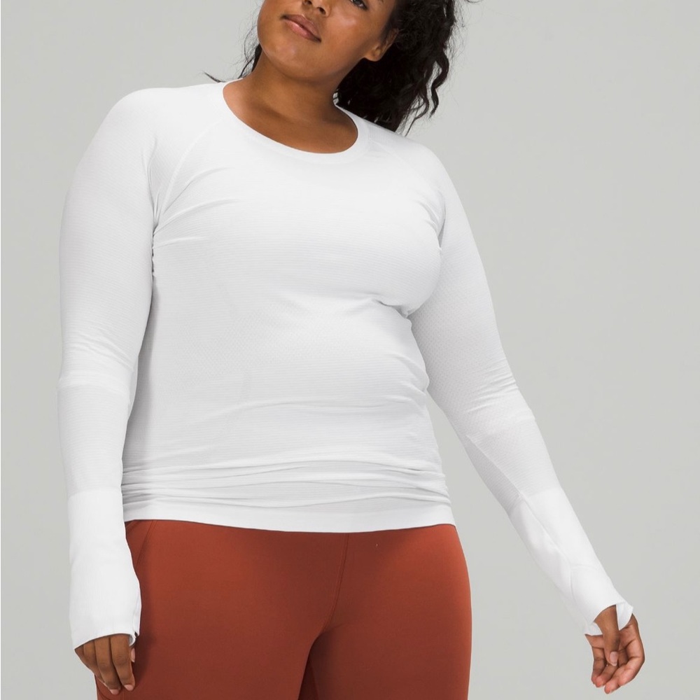 Lululemon white long sleeve swiftly tech shirt size 2